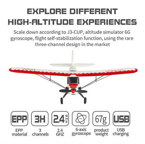 W01 Epp Rc Airplane 2 4ghz 3ch 6 Axis Gyro Rc Plane Gliding J3 Aircraft Price In Uae Carrefour Uae Supermarket Kanbkam