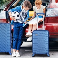 Senator Hard Case Large Suitcase Luggage Trolley For Unisex ABS Lightweight Travel Bag with 4 Spinner Wheels KH1095 Pearl Blue