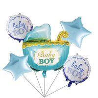 Baby Boy Balloon Set [5 Pieces] Aluminum Foil Baby Shower Decorations for Boy, It is a Boy Balloons for Birthday Party Decoration Gender Reveal Supplies