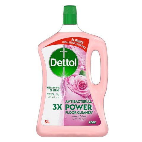 Dettol Antibacterial Power Floor Cleaner , Rose Fragrance, 3L