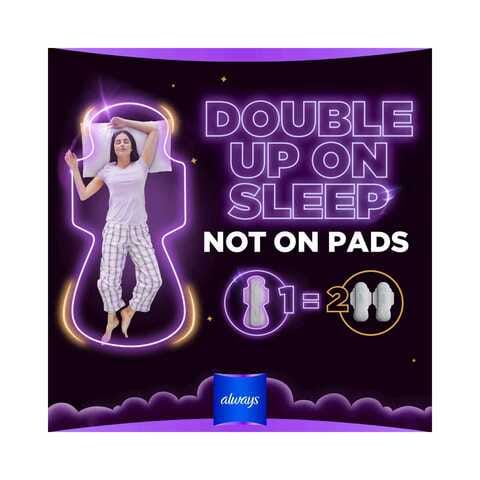 Always Dreamzz Pad Clean And Dry Maxi Thick Night Long Sanitary Pads With Wings White 20 count