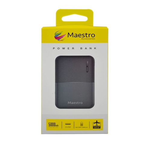 Maestro 2Usb Power Bank 5000Mah Black