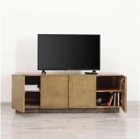 PAN Home Beaumont TV Unit Upto 65 Inches Cladded Gold