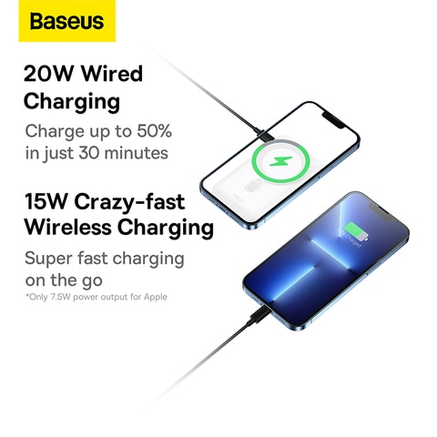 Baseus Online  Baseus Power Bank 10000mAh Magnetic Wireless Fast Charging  20W Black