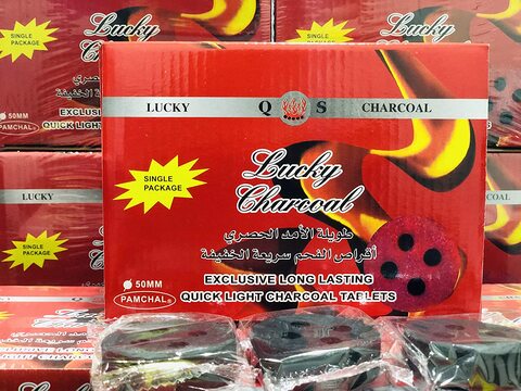 Go2camps Al Saqer Lucky Charcoal 20 PCs Bakhoor Charcoal Tablets, Quick Ignite, Long Lasting, For Bakhoor And Incence, 50mm