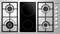 La Modano Builtin Hobs Gas Hobs Stainless Steel, 90cm, LMBH904GV, Made in Italy