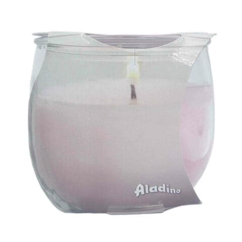 Aladino 30H Rose Scented Jar Candle 30cm Pink