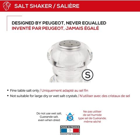 Peugeot Nancy Salt Shaker, Clear, 9 cm, Pg-34580