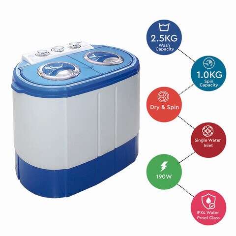 Nobel Semi-Automatic Washers Twin Tub White 3 Kgs Twin Tub NWM300 (Basic Installation Included)