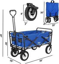 Foldable utility vehicle, heavy duty foldable outdoor garden cart, adjustable handle, suitable for garden, sports, camping, picnic
