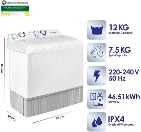 semi automatic washing machine 12 kg