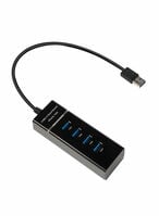 Buy Generic 4-Port Portable Usb 3.0 Hub With Splitter Adapter Cable Black in Saudi Arabia