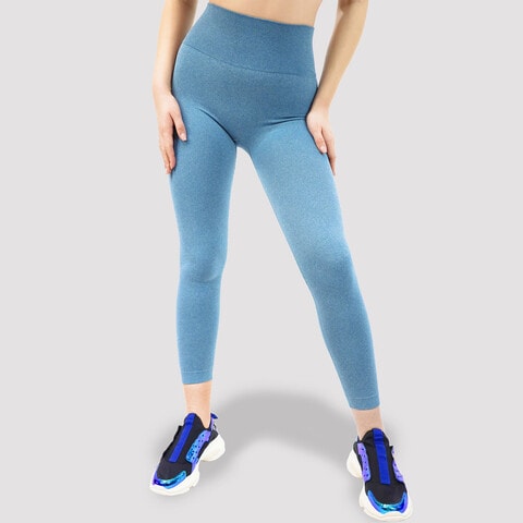 Buy Lounge Leggings - High Waisted Workout Gym Yoga Basic Pants for Women ( Large, Blue) Online - Shop on Carrefour UAE