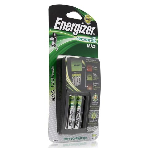 Energizer Accu Recharge Maxi 2AA Battery 1300mAh 2 count With Charger Multicolour