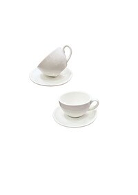 Liying 12Pcs Porcelain Cups And Saucers Set - White Colour Tea Set - 200Ml Cup 6Pcs And Saucer 6Pcs Set For Idle Tea, Turkish Coffee, Espresso And Cappuccino