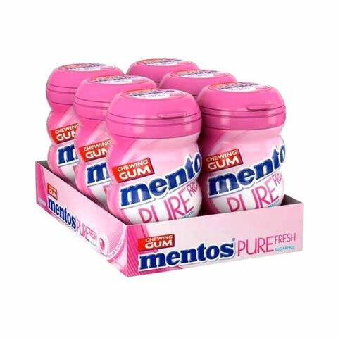 Mentos Pure Fresh Sugar Free Chewing Gum Bubblefresh Flavour 87.5g Pack of 6 Bottles