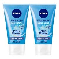 NIVEA Face Wash Cleanser Refreshing Cleansing Normal Skin 150ml Pack of 2
