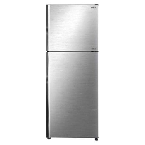 Hitachi 366L Net Capacity Top Mount Double Door Refrigerator Brilliant Silver- RVX500PUK9KBSL