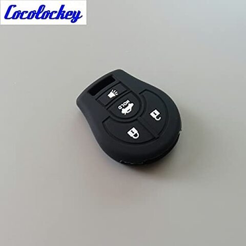 For Nissan Altima Maxima 4 Button Remote Key Fob Case shell Silicone Cover Black 