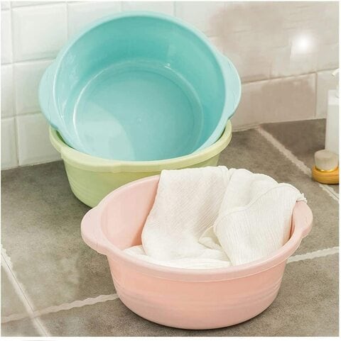 Aiwanto 3 Pcs Plastic Basin Thickened Household Vegetable Washing Basin Laundry Basin Washing Clothes Basin Footbath Buckets 35 * 12cm