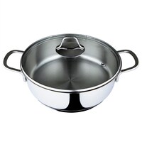 Serenk Modernist Saute Pan, Stainless Steel Pan, 2.64 Quarts Cooking Pan, Encapsulated Bottom, Dishwasher Safe Induction Cookware, 9.45 in/24 cm, 85 oz/2.5 lt