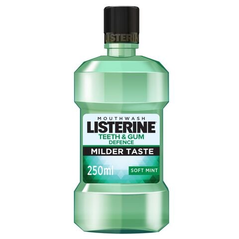 Listerine Teeth And Gum Defense Mouthwash Soft Mint Green 250ml