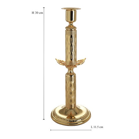 AlHoora,11.5*11.5*H30cm Golden Turkish Moroccan Arabic Design Candle Stand With Box