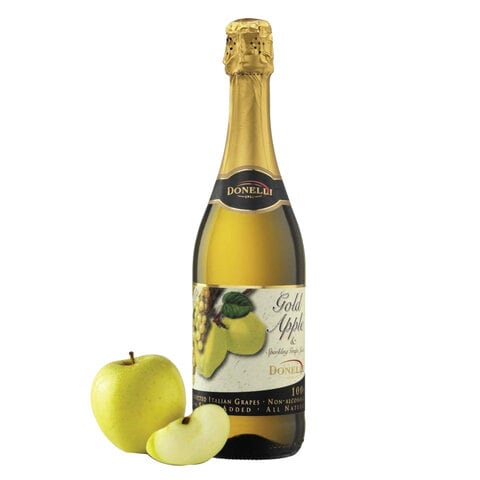 عصير تفاح ذهبي خالي من الكحول وعصير عنب فوار من دونيلي 750 مل