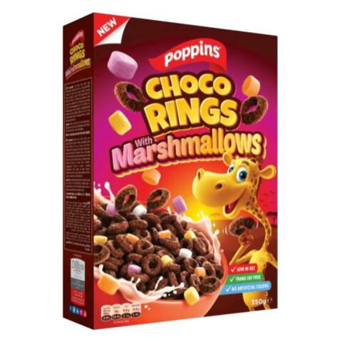 Poppins Choco Rings With Marshmallows 350g