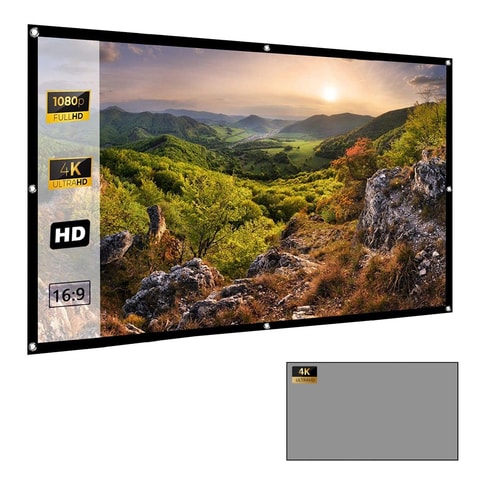 Wownect - Anti-Light 120-Inch Portable Projector Screen Roll 16:9