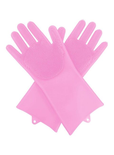 Marrkhor Pair Of Silicone Gloves, Pink, 30X6X3Centimeter