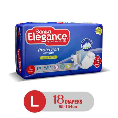 Sanita Elegance Incontinence Adult Night Briefs Large White 18 count