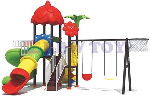 Rainbow Toys - Outdoor Children Playground Set Garden Climbing frame Swing Slide 6.8 * 5.8 * 3.3 Meter RW-12047