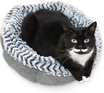Buy Soho Round Cat Bed For Indoor Cats, Ultra Soft Plush, Memory Foam, Machine Washable, Calming Cat Bed in UAE