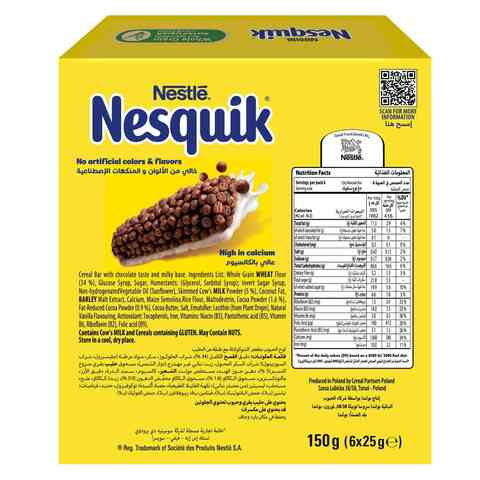 Nestle Nesquik Cereal Bars 25g Pack of 6