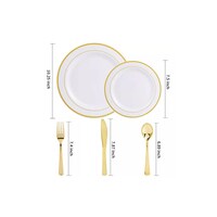Aiwanto 125Pcs Disposable Plate Set Dinner Set Plate Spoon Set for Birthday Anniversary Party Plate Dinner Set Lunch Plate Set Christmas Party Accessories