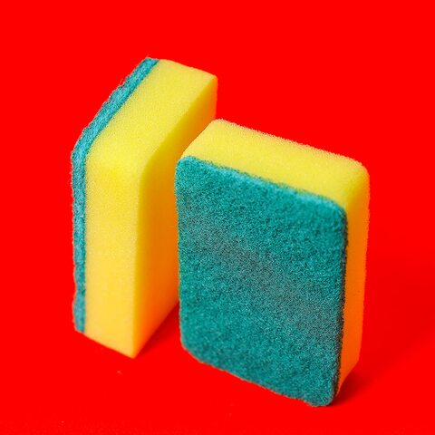 Royalford Royalbright Heavy Duty Scrub Sponges, RF10628 Scrub For Kitchen, Sink Use 2 In 1 Cleaning Pad Premium-Quality Ideal For Dish Wash Liquid Multi-Purpose No Scratch, Pack Of 2, Green