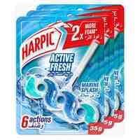 Harpic Active Fresh Marine Splash Toilet Block Clear 117g Pack of 3