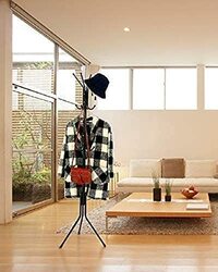 Generic Metal Coat Rack/Hanger, Free Standing, Coat/Hat Hanger For Handbags, Hat, Umbrella, Clothes - Tree Coat Hanger Holder Stand (Black)