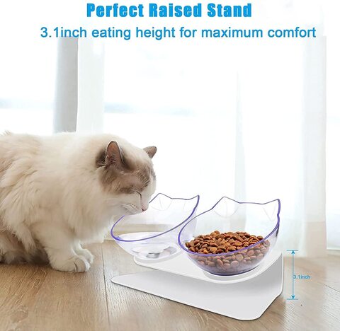 Tilted Elevated Feeder Bowl Pet Cat Dog Bowl Raised Cat Food Water