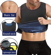 Men Sweat Sauna Shaper Vest, Stretchable Yoga, Running &amp; Gym Compression Shapewear (S-M)