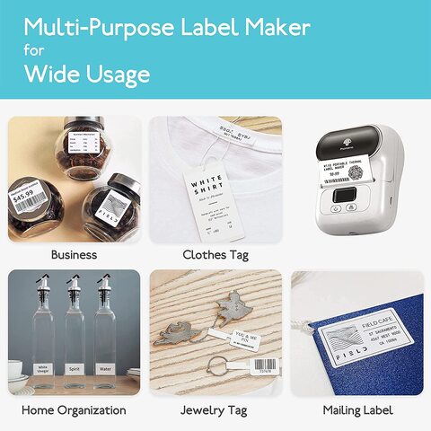 Phomemo M110 Label Maker, Thermal Label Printer with Bluetooth, Apply to  Barcode, Clothing, Jewelry, Retail, Mailing, Compatible for Android & iOS