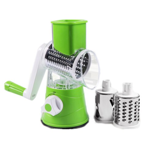 Generic - New Vegetable Cutter Round Mandoline Slicer, Grater Stainless Steel Multifunction Chopper Blades Kitchen Tool