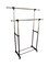 Generic Moveable Double Bar Cloth Hanging Stand Black/Silver 55x17.25x62.75inch