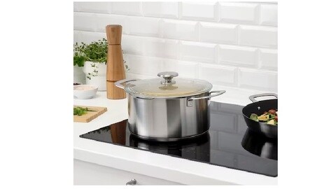 Pot with lid, stainless steel/glass5 l