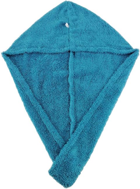 Lushh 100% Cotton Terry Hair Towel Wrap, Bath Shower Head Towel Quick Magic Dryer, Teal
