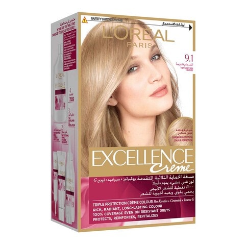 Buy L'Oreal Paris Excellence Creme Hair Color  Very Light Ash Blonde  Online - Shop Beauty & Personal Care on Carrefour Egypt