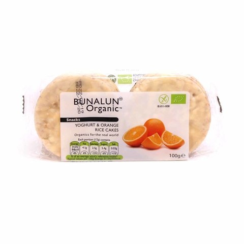 Bunalun Organic Mini Yoghurt &amp; Orange Rice Cakes 100g