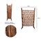 Lingwei - 120Cm Outdoor Door Fence Movable Telescopic Anti-Corrosion Wood Fence Garden Fence Indoor Partition Grid Brown Fence