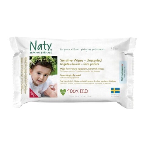 Eco By Naty Sensitive Unscented 56 Wipes